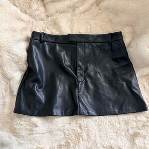 Rails Faux Black Leather Mini Skirt